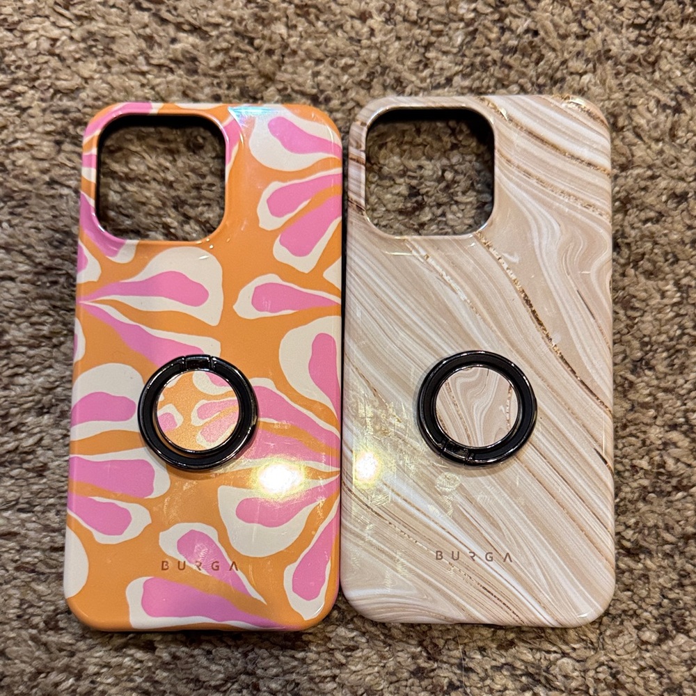 Burga Pink & Cream Ring Holder Phone Cases